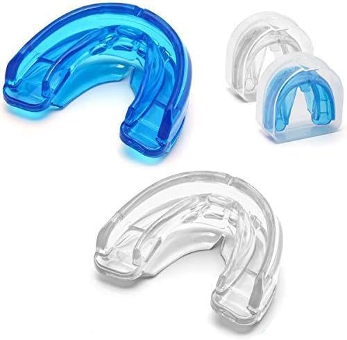 [Australia] - Coolrunner Double Braces Mouth Guard, Sports Athletic Mouth Guards Youth Mouthguard for Upper and Lower Teeth Protection Required for Youth, Teenager and Adults (Blue) (Blue+Transparent) Blue 