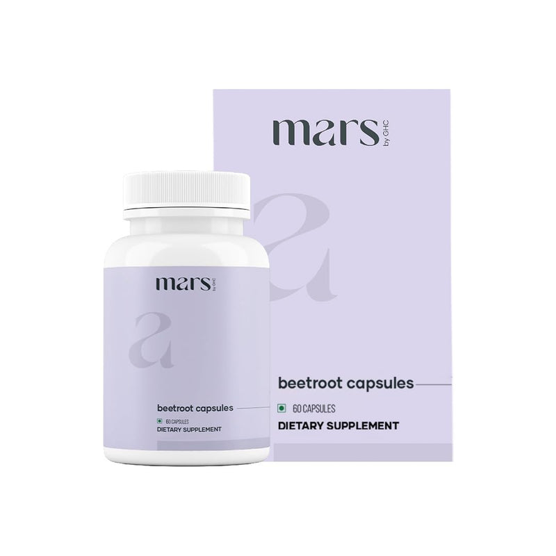 Mars by GHC Beetroot Capsules, 300mg Beet Root Powder Aids Healthy Circulation & Vitality, Non-GMO, Beet Root Supplement, 60 Capsules