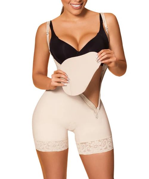 Forma Tu Cuerpo Pear-Shaped Lipo Foam Board, Ab Board Post Surgery Liposuction, Tummy Tuck Compression Board for Recovery Large Beige