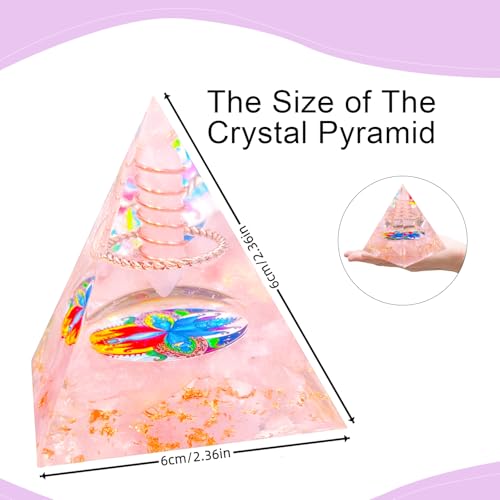 Orgonite Pyramid,Crystals Column Crystal Pyramid,Pink Crystal Pink