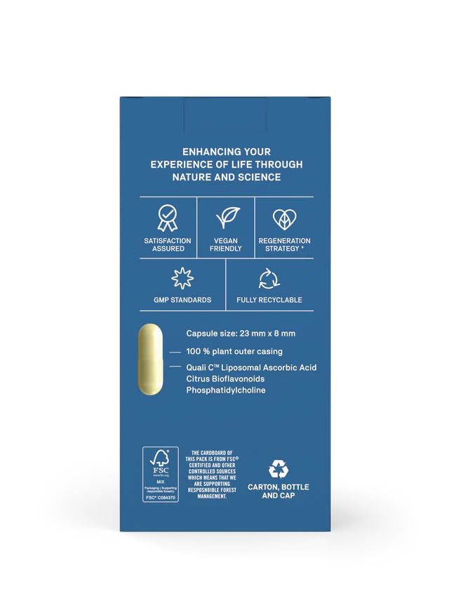 Vitamin C Complete 30 Vegan Capsules| CELLg8 Liposomal Quali C| Citrus Bioflavonoids| Increased Bioavailability