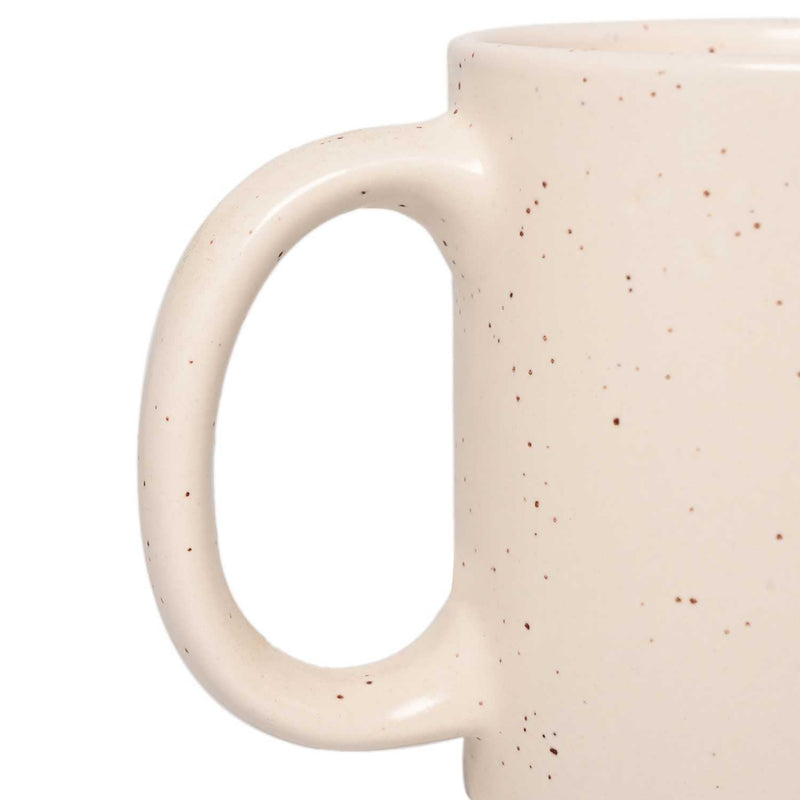ANCIENTIMPEX Dual Handle Mug – 11.83 oz Double Grip Cup for Tremors, Microwave Safe, Ivory Matte Finish