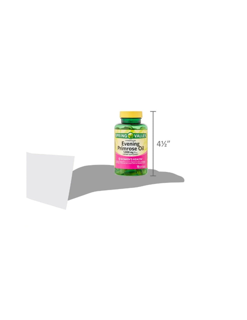 [Australia] - Spring Valley Evening Primrose Oil 1000mg, 75 Count + STS Sticker. 