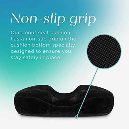 [Australia] - Trickonometry Donut Seat Cushion: Extra Firm Orthopedic Pillow- Lower Back, Hemorrhoid, Bed Sores, Pressure/ Pain Relief, Pregnancy, Postpartum, Surgery, Coccyx, Sciatica, Prostate (White) (Burgundy)﻿ 