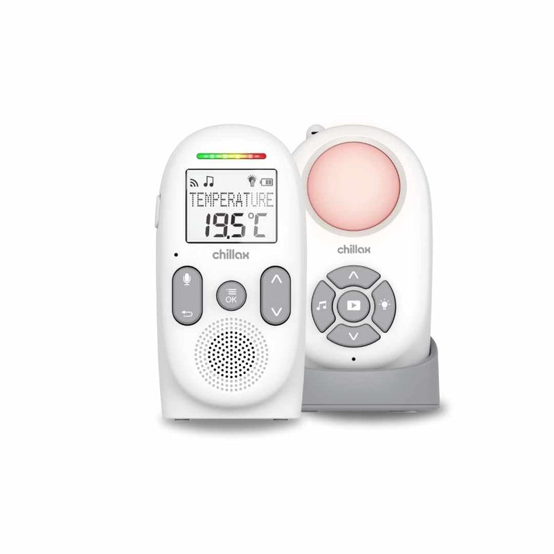 [Australia] - Chillax Baby 360 Digital Audio Monitor | 4-in-1 Baby Monitor with Night Light, Soothing Sound Machine, Room Temperature Sensor & Long-Range DECT 6.0 Audio | Portable & Rechargeable with Two-Way Talk 