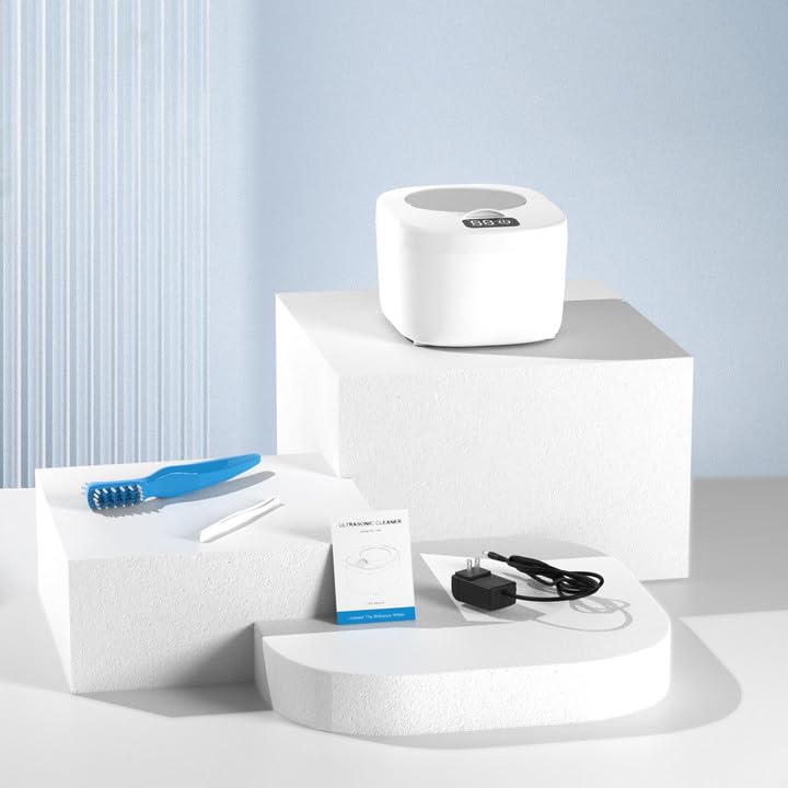 [Australia] - Ultrasonic Retainer Cleaner Machine - 45kHz for Dentures, Mouth Guards, Aligners, Dental Trays White 
