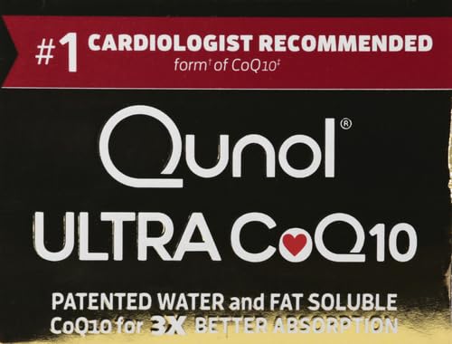Qunol Ultra CoQ10 100mg, 3X Better Absorption, Antioxidant, 120 Softgels | #1 Cardiologist Recommended Supplement for Heart Health, Coenzyme Q10 Supplement to support Vascular Health & Cellular Energy 120 Count (Pack of 1)
