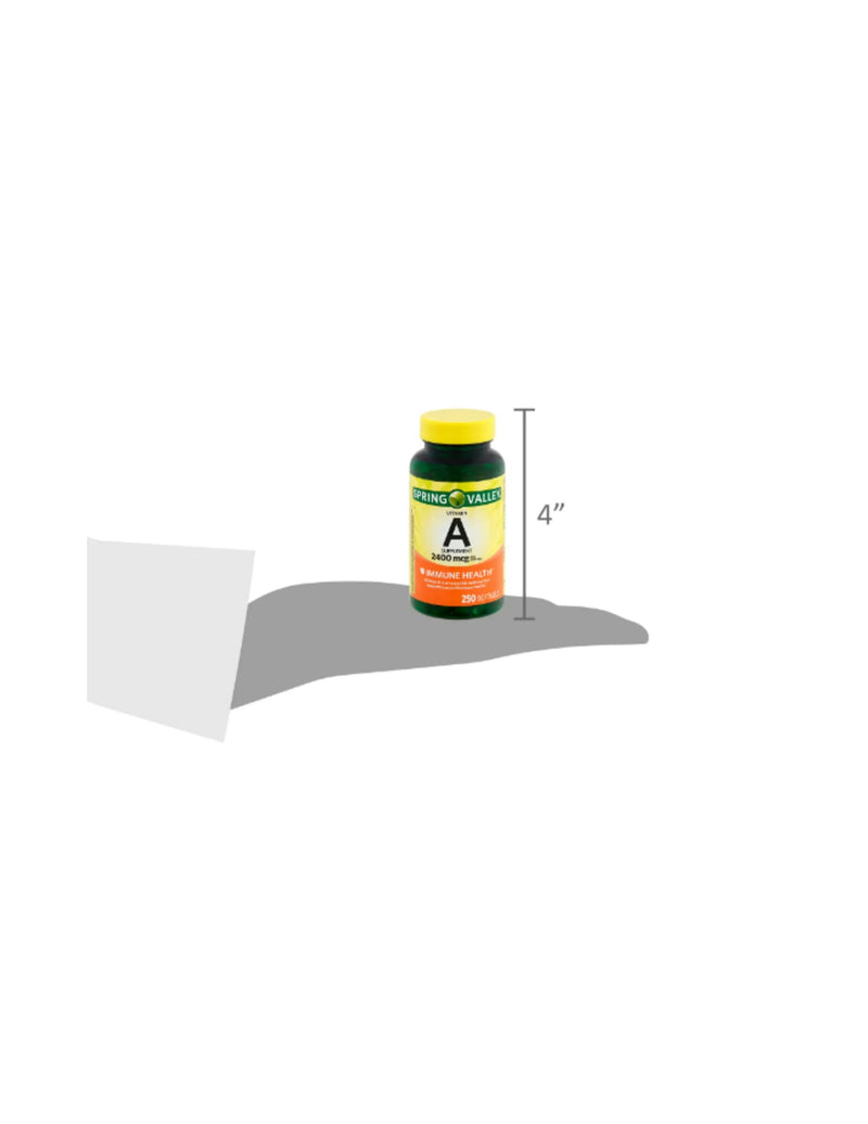 [Australia] - Spring Valley Vitamin A Supplement 2400 mcg, 250 Count + STS Sticker. 