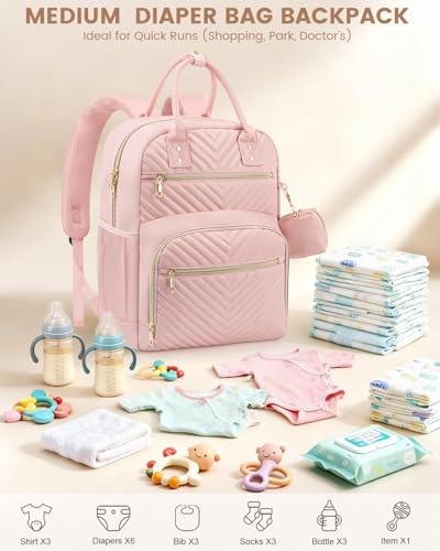 Pritent Travel Duffle Bag for Women + Diaper Bag Backpack (Pink)