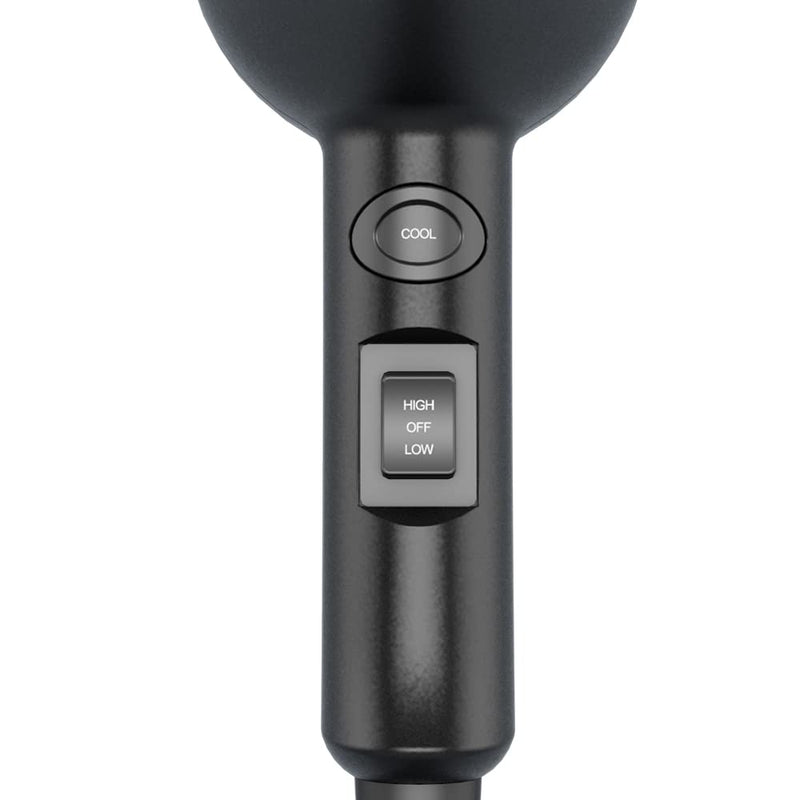 [Australia] - Mini Blow Dryer Ceramic Ionic 1000 Watts for Painting and Acrylic Pouring, Small Hair Dryer Compact and Lightweight for Kids and Travel, 2 Speed Settings and Cool Shot Plus Concentrator, Black 