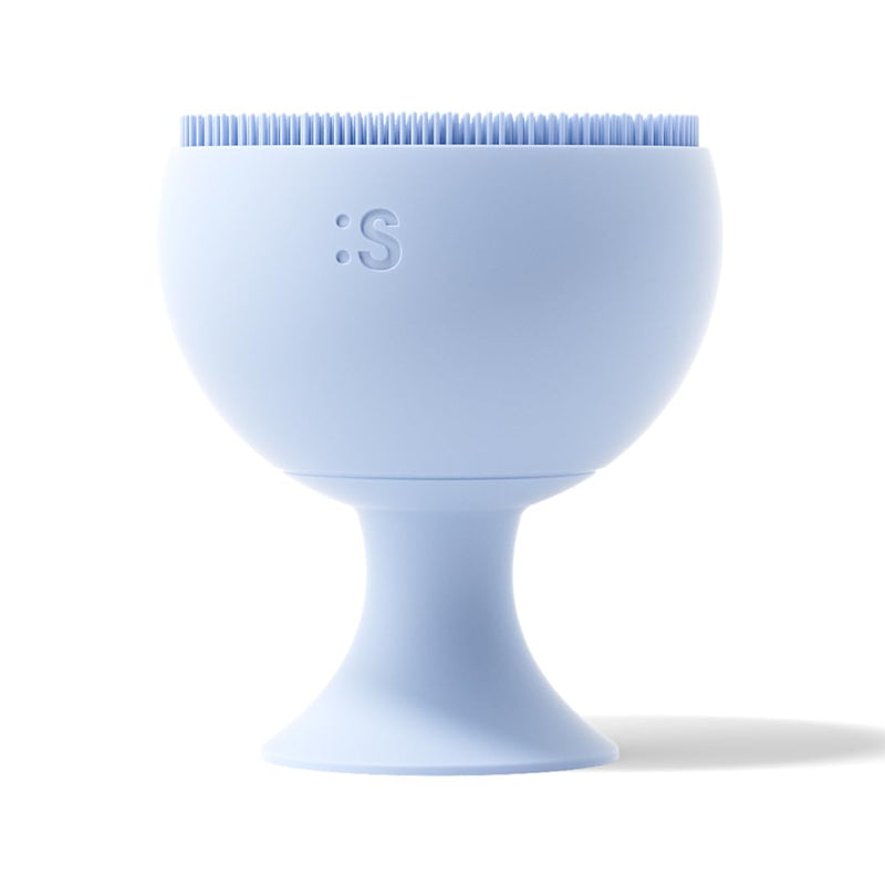 Palm Face Clean Pro⁺ - Silicon Electric Face Scrubber for Acne - IPX7 Waterproof and Rechargeable Face Exfoliator with Slip-Free Grip, 3 Speed Setting - Free from phthalates - Arctic