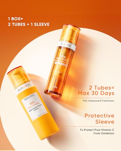SKINTIFIC Radiance Booster Serum Spray, Hydrating Face Mist with Bifida Ferment & Squalane + Dual-Chamber Fresh Vitamin C Brightening Serum for Face