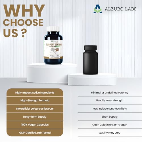 Slippery Elm | 8,000mg Equivalent | 400mg 20:1 Extract | 90 Vegan Capsules | Ulmus rubra | GMP & 3rd Party Lab Tested