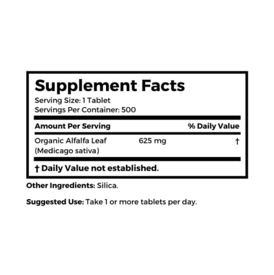 [Australia] - Bernard Jensen's Alfalfa Leaf Tablets - 625mg - 500 Tablets 