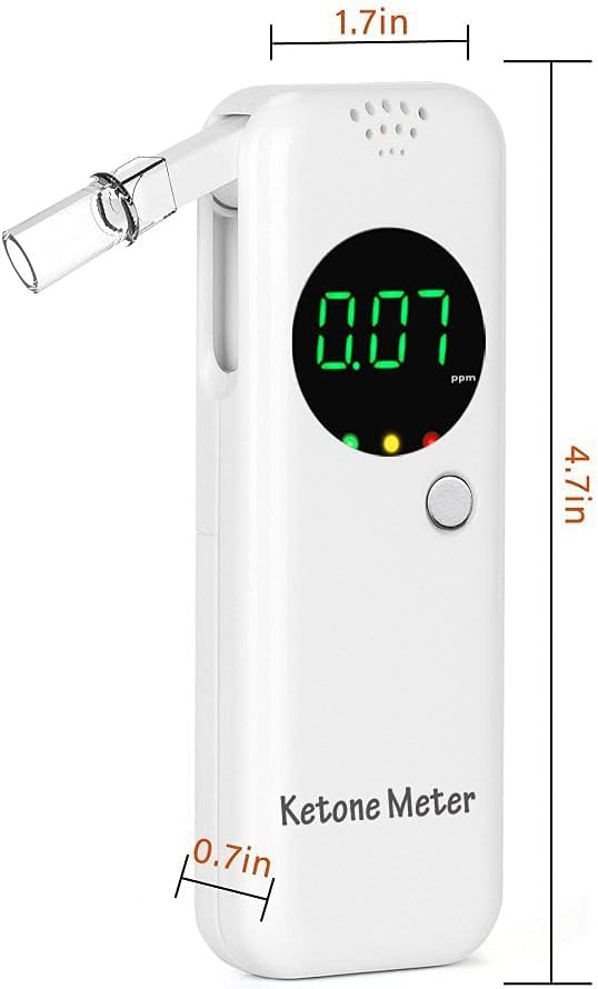 [Australia] - Portable Ketone Breath Tester, Digital Ketone Breath Meter, Ketosis Breath Tester to Determine Ketone Status, with 10 Interchangeable Mouthpieces 