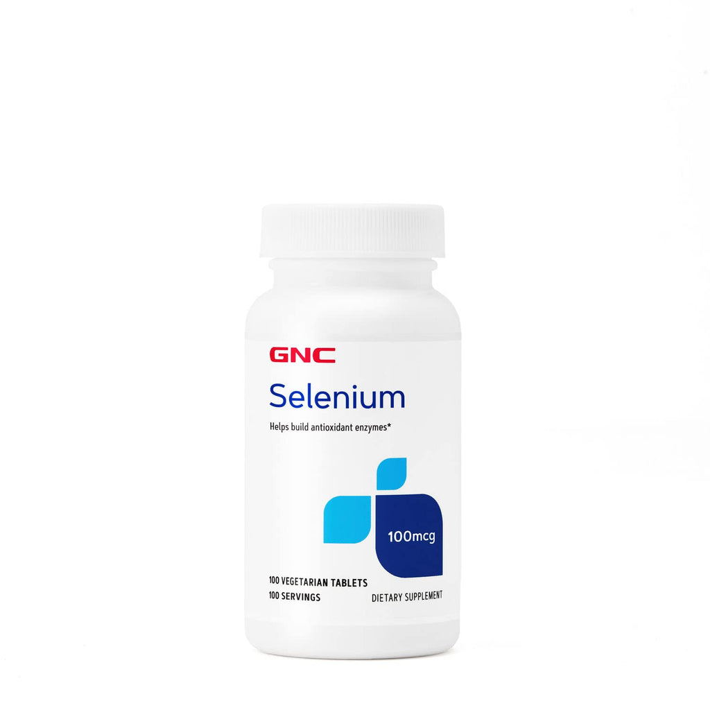 GNC Selenium 100mcg, 100 Tablets, Helps Build Antioxidant Enzymes Unflavored 100 Count (Pack of 1)