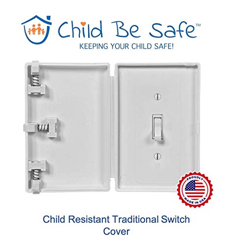 [Australia] - Baby Toddler Pet Resistant Electrical Safety Cover Guard for Home and Business, Made in USA, Traditional Standard Toggle Light Switch (White, Single Unit) 1 Count White 