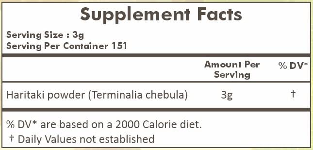 [Australia] - HERBAL HILLS Haritaki Powder Terminalia Chebula Inknut Harde 1 Pound / 16 Oz Pack of 1 16 Ounce Pack of 1 