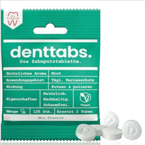[Australia] - Denttabs tablets for teeth cleaning 125 pc. 125 Count (Pack of 1) 