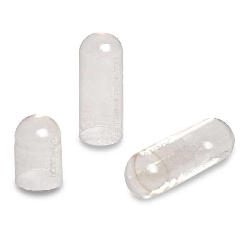 Empty Vegan Capsules Size 00 Clear - 1000 Pack | HPMC Vegetarian Plant-Based | Halal Kosher Gluten-Free Pill Cases for DIY Powder Filling