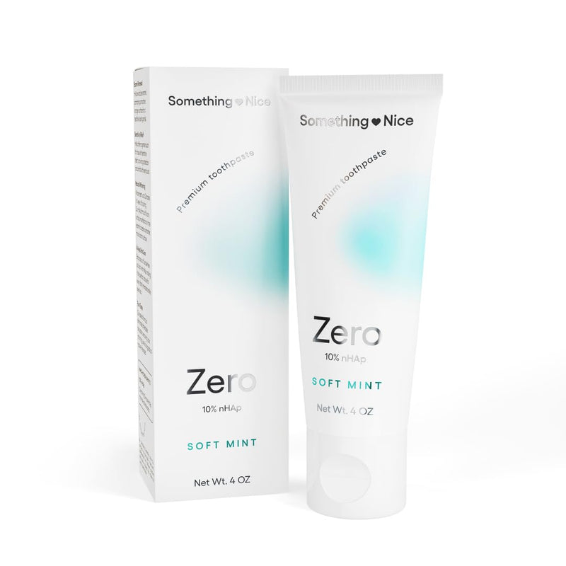 Zero Premium Toothpaste by Something Nice – Dentist Recommended Mint-Flavored Toothpaste with 10% Nano Hydroxyapatite, Fluoride-Free, SLS-Free, Enamel Repair for Adults & Kids Oral Care, Made in USA