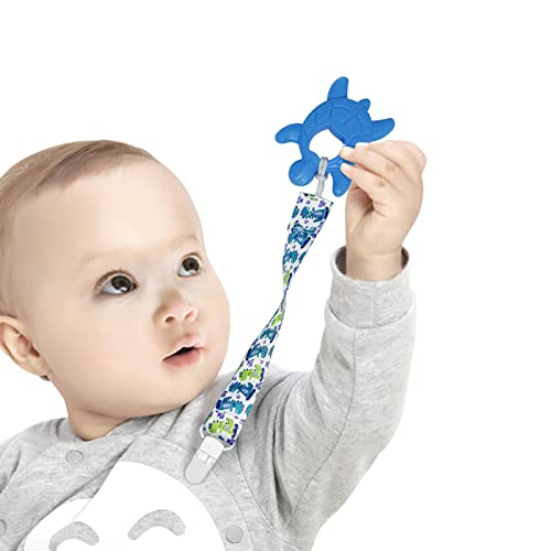 [Australia] - PandaEar Baby Pacifier Clips, 6 Pack Universal Holder Leash for Boys and Girls, Teething Toys Teethers 