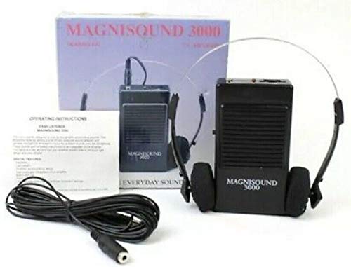 3000 Amplifier Device, Personal Sound/Voice Enhancer, Hearing Aid Listening Assistance Megaphone, TV/Audio Booster - with 15Ft Cable Included (Black)