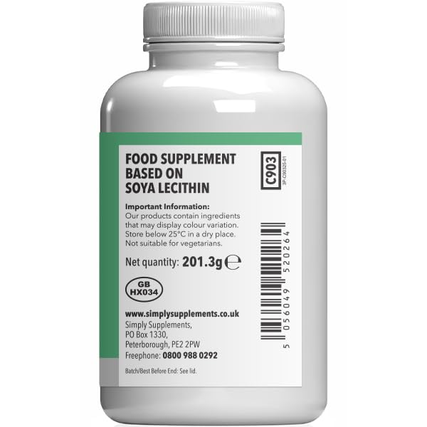 SOYA Lecithin 4800mg Capsules | High-Purity SOYA Lecithin | Contributes to Normal Cell Membrane Structure | 120 Capsules = Up to 4 Months’ Supply | UK Made | GMP-Certified 120 count (Pack of 1)