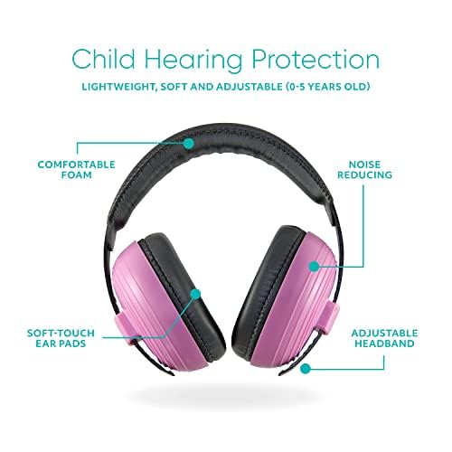 [Australia] - KidCo Whispears - Baby Ear Protection Headphones, Noise Cancelling Ear Muffs for Babies, Toddlers, & Infants Childrens Pink 