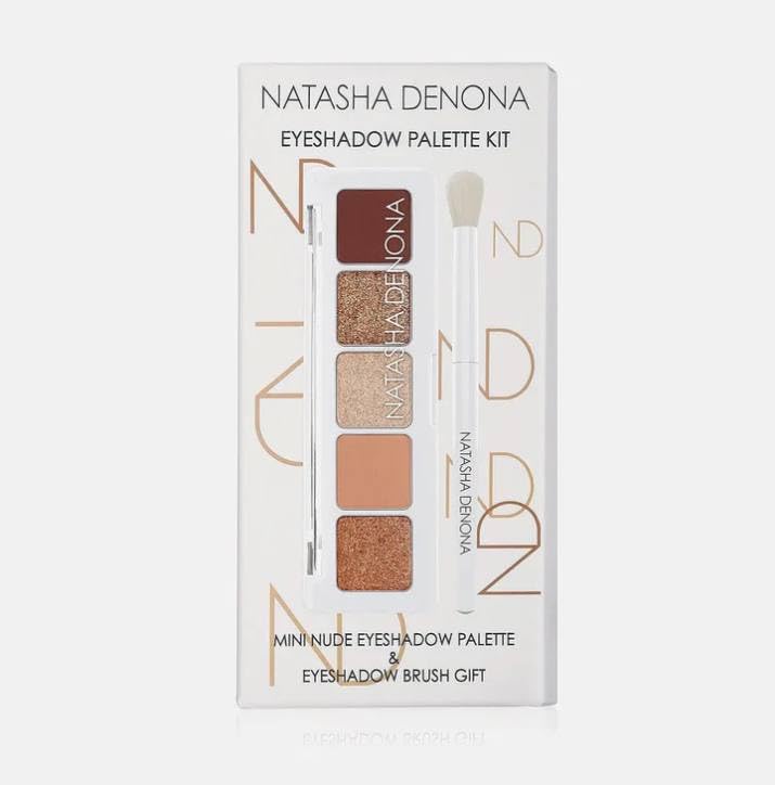 [Australia] - Natasha Denona Mini Nude Eyeshadow Palette Kit - Eyeshadow Palette + Round Eyeshadow Blending Brush. Bonus Premium Korean Sheet Masque with Collagen 