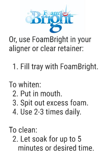 Aligner & Retainer Cleaner Foam Bright, Teeth Whitening Foam, Great for Invisalign, Candid, Byte, Night Guard, Mouth Guard, Dentures, Whitener, Toothpaste & Braces Cleaner, Peroxide Free 1 Unit