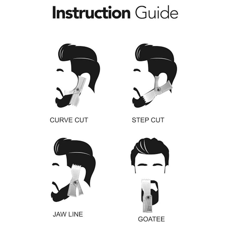 [Australia] - Beard Shaper Stencil Beard Shaping Tool Styling Comb Stencil for Goatee Mustache Sideburns Facial Hair Trimming Guide for Men 