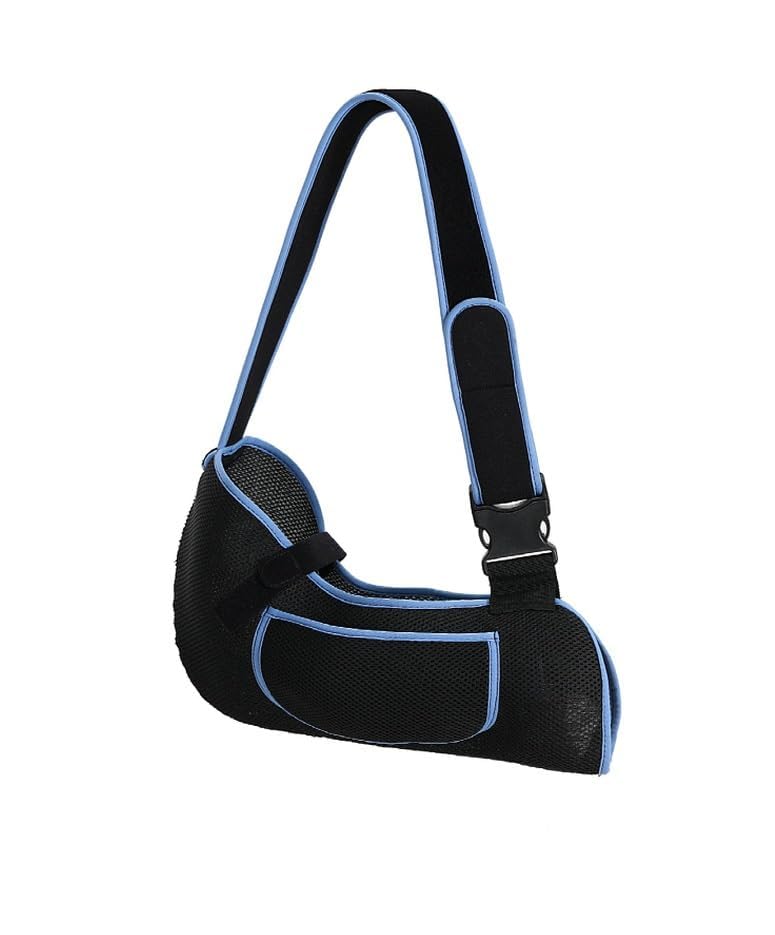 [Australia] - ArmoLine Deluxe Arm Sling Breathable Fabric for Black Broken Arm Bandage for broken wrist shoulder immobilizer (M) M 