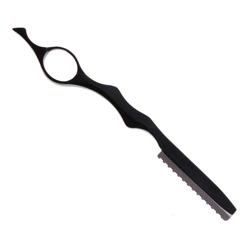 [Australia] - Professional Hair Styling Thinning Texturizing Cutting Feather Razor + 10 Replacement Blades Stainless Steel Black Color 11 Piece Set 