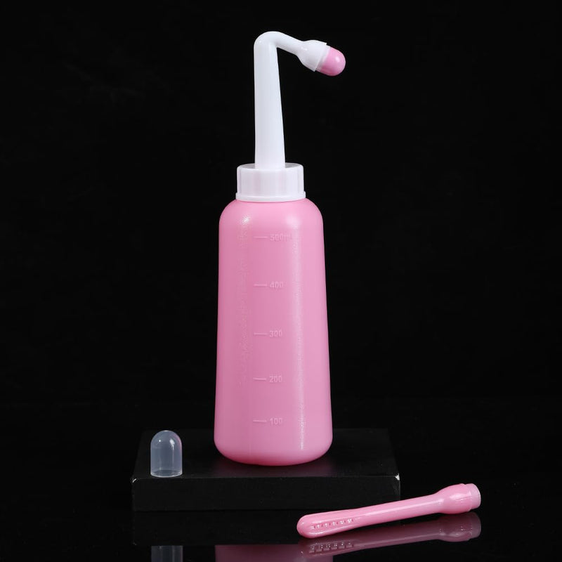 [Australia] - Peri Bottle Vaginal Douche- Postpartum and Perineal CareÔºåMulti-Functional Douche Bottle for Women, 2IN1 Short Punch+Long Punch, 500ml, Pink 