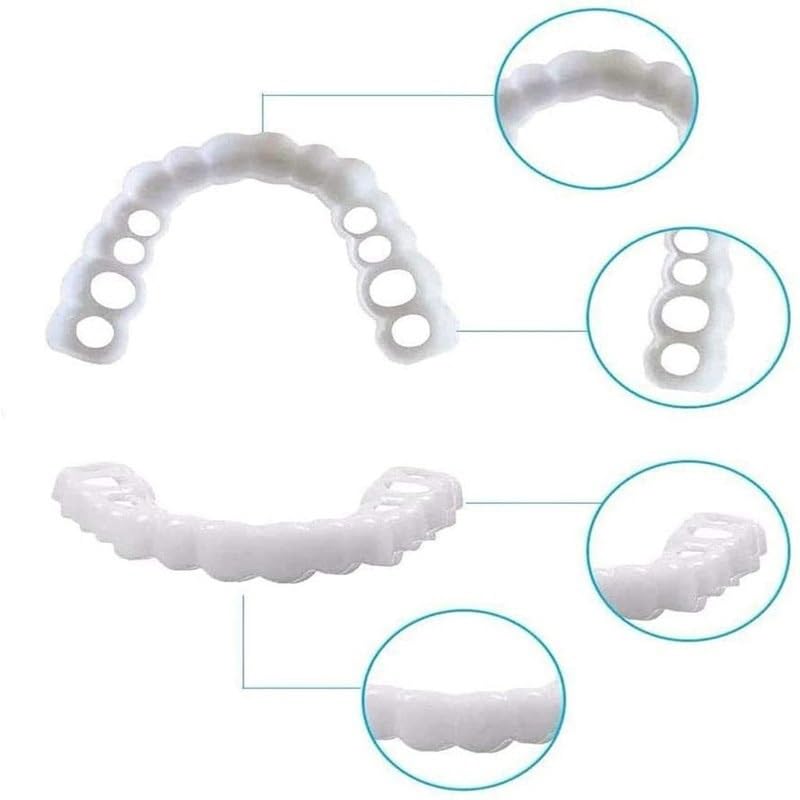 [Australia] - 2 Pairs, Temporarily Adjustable for Men and Women, Nature and Comfortable Regain Confidence Smile(White) White 
