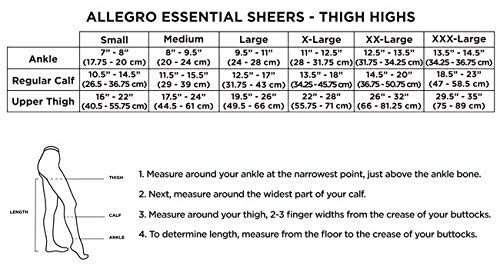 [Australia] - Allegro 15-20mmHg Essential 5 Sheer Support Hose - Comfortable, Thigh High, Open Toe, Compression Stockings for Women Nude Large (1 Pair) 
