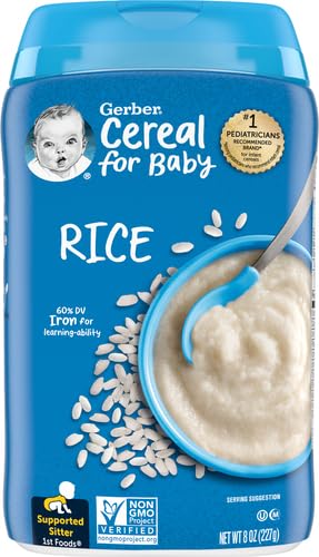 Gerber 1st Foods Cereal for Baby Baby Cereal, Rice, 8 oz Canister