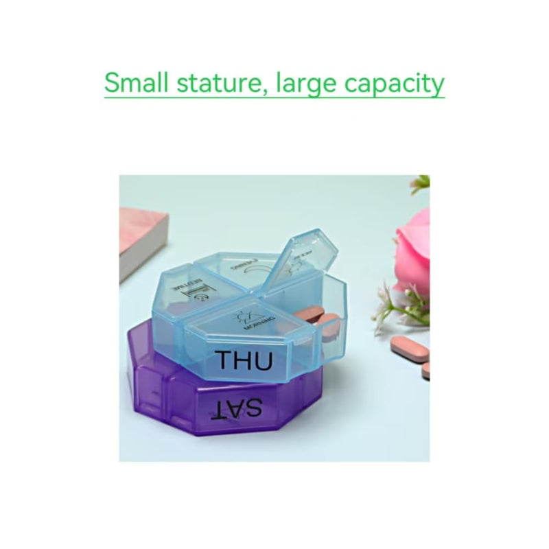 Weekly Pill Organizer 4 Times a Day, Large Pill Dispenser 7 Day with 28 Extra Large Compartments, Portable Travel Pill Box AM PM Morning Noon Evening Bedtime Medication Organizer for Vitamins Fish Oil