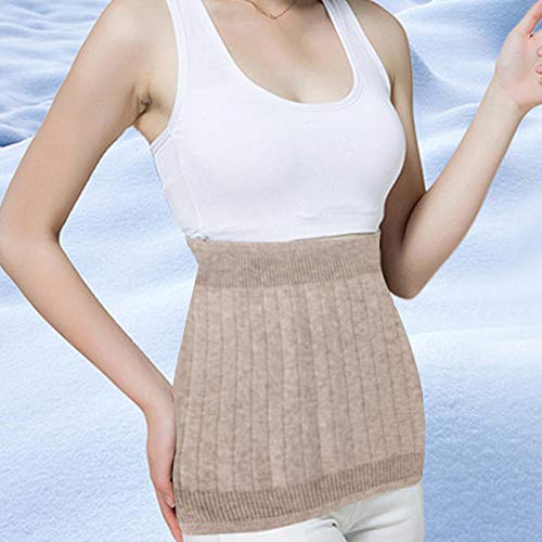 Unisex Warm Soft Cashmere Waist Warmer Wool Warming Belt Elastic Lower Waist Support (Camel)