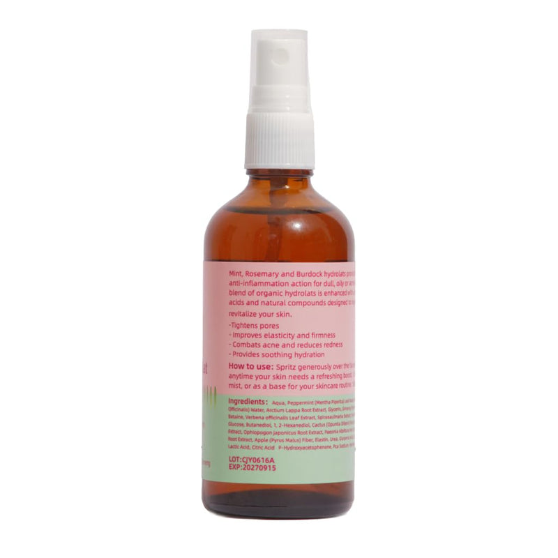 Vantanex Organic Rosemary, Burdock Root, Ginseng & Mint Hydrolat – Infused with Vitamins & Oregano – Revitalizing Herbal Tonic for Scalp, Skin & Body – Potent Organic Wellness Mist