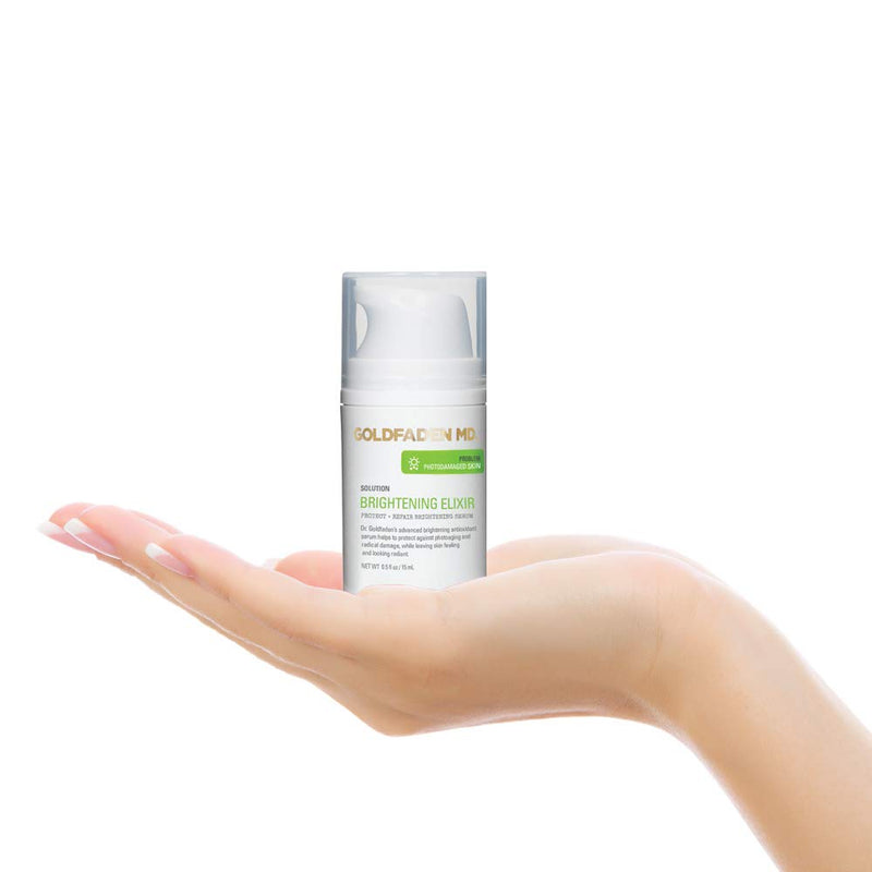 Goldfaden MD Brightening Elixir Serum, .5 fl oz | Vitamin C and ferulic acid serum to soften the look of photoaging for glowing skin. 0.5 Fl Oz (Pack of 1)