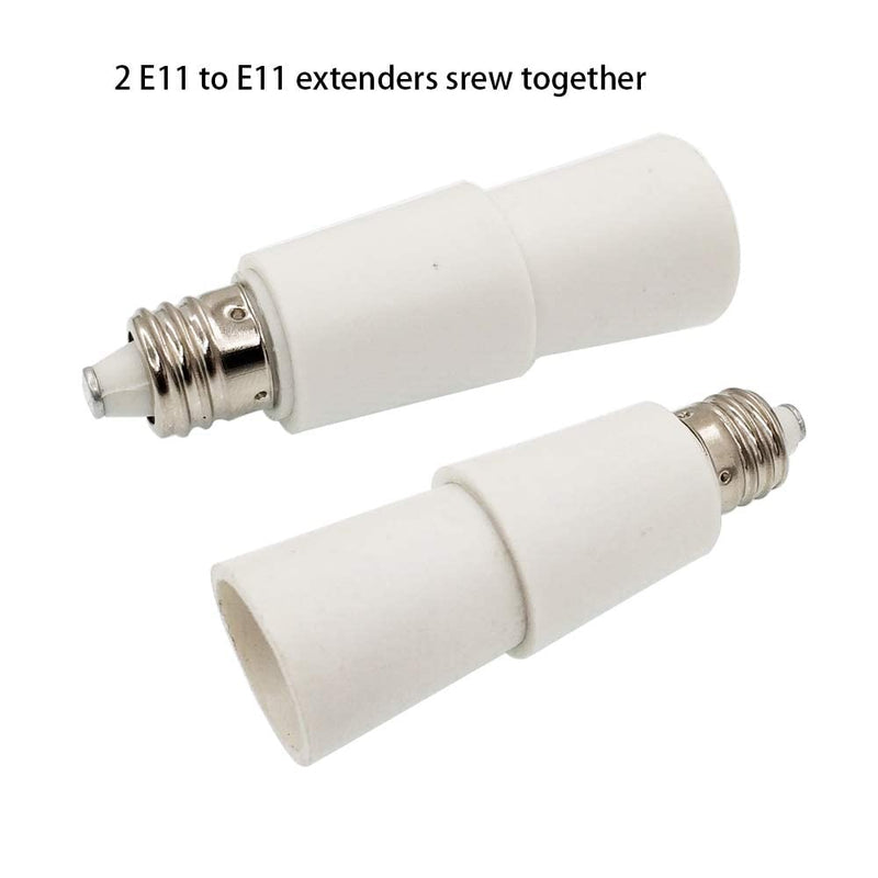 [Australia] - 10pcs E-Simpo E11 to E11 mini candelabra light socket base e11 led lamp holder adapter extender converter extension(10pcs E11 to E11 Extender) 