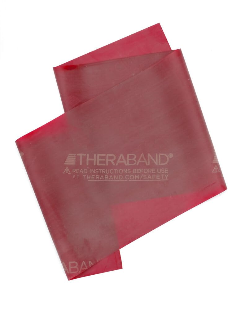 THERABAND Resistance Bands, 6 Yard Roll Professional Latex Elastic Band For Upper Body, Lower Body, & Core Exercise, Physical Therapy, Pilates, At-Home Workouts, & Rehab, Red, Medium, Beginner Level 3 Red - Medium