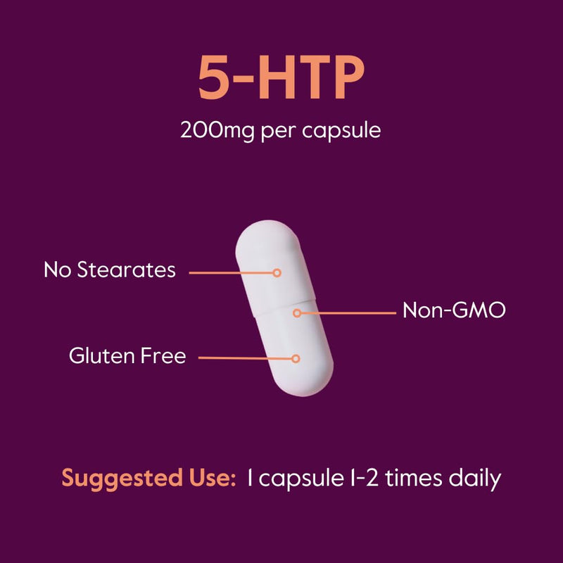 [Australia] - BESTVITE 5-HTP 200mg per Capsule (240 Capsules) (120 x 2) - No Stearates or Flow Agents - Gluten Free - Non GMO 120 Count (Pack of 2) 
