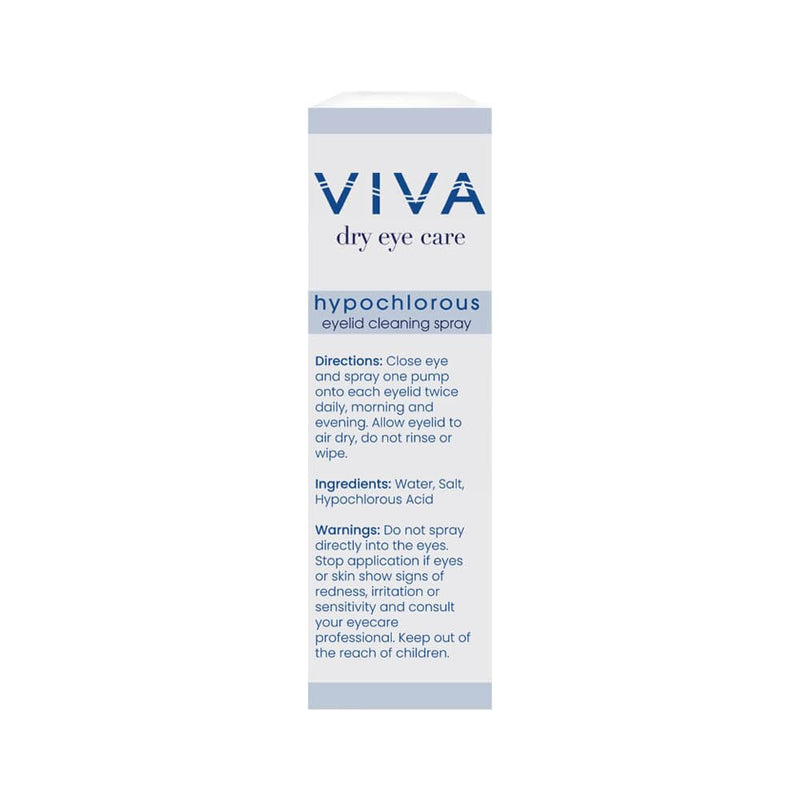 [Australia] - VIVA Eyelid Cleansing Spray | Pure, Hypochlorous Acid | Gentle, Effective Eyelid & Lash Cleanser to Remove Allergens, Dirt, Oils, Makeup | 2.2 fl oz (65ml) 