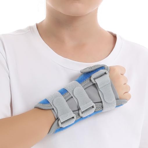 [Australia] - Kids Wrist Support Immobilizer Pediatric Wrist Brace Night Support With Splint To Aid Sprains Strains Support Tendonitis Carpal Tunnel Juvenile Arthritis (Right hand, Large) Right hand Large:7in 