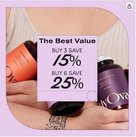 MyOva Preconception - Fertility Boosting PCOS Supplement - 30-Day Supply - 2000mg Myo-Inositol & 400ug Folate for PCOS Support - Prenatal Vitamins for Women, Inositol Tablets – UK Manufactured