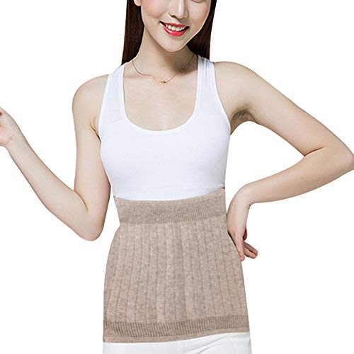 Unisex Warm Soft Cashmere Waist Warmer Wool Warming Belt Elastic Lower Waist Support (Camel)