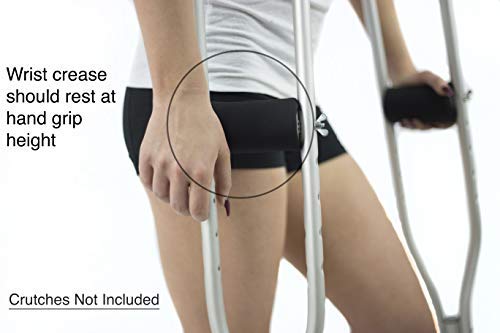 [Australia] - Crutcheze Premium USA Made Crutch Pad and Hand Grip Covers | Comfortable Underarm Padding Washable Breathable Moisture Wicking Odor Reducing- Accessories for Adult & Youth Crutches (Black) Black 